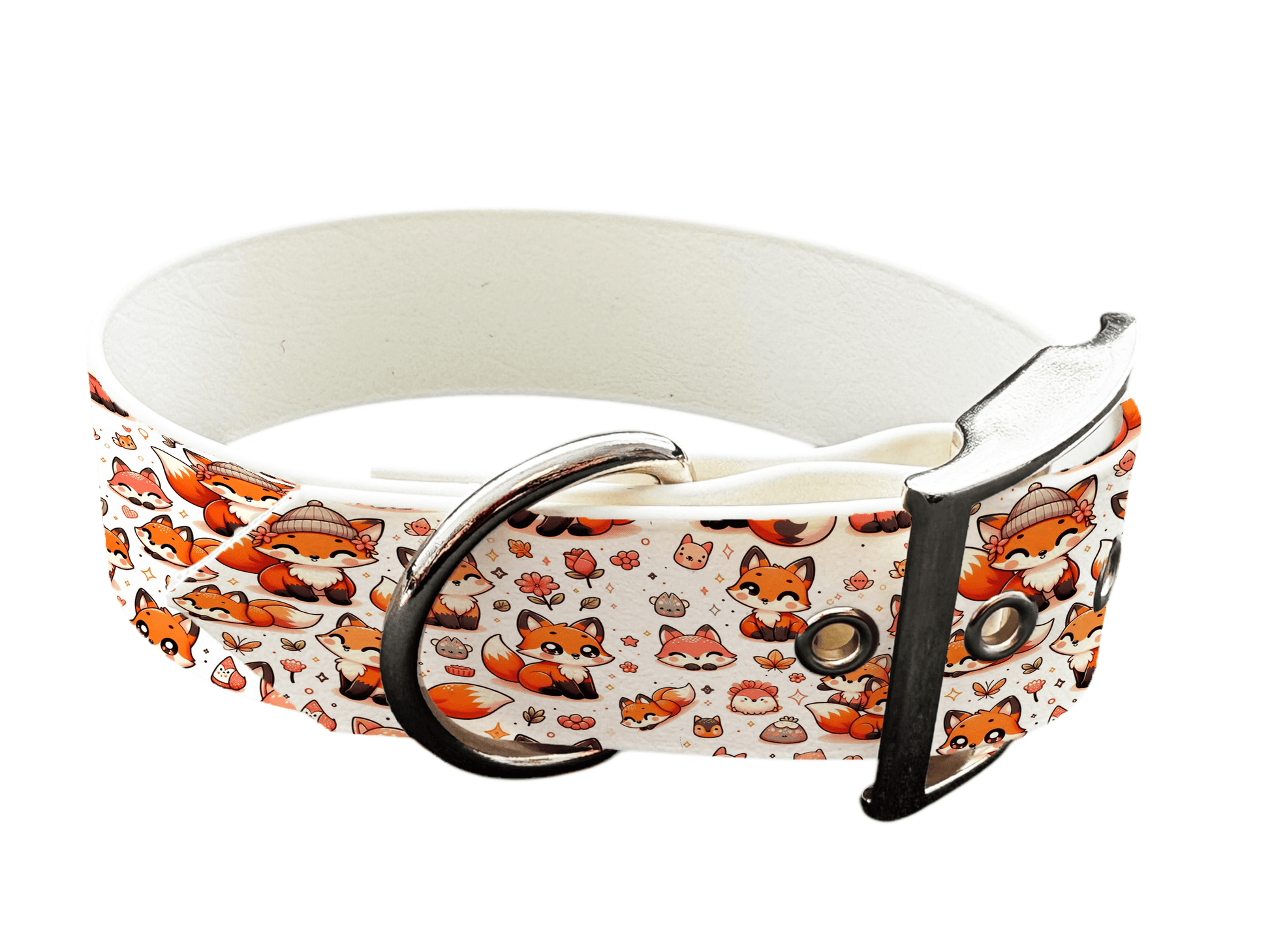 L'atelier du Fourmilier Colliers 120 Collier large pour chien en BioThane® imprimé – Collection animaux pop/kawaii – 38mm