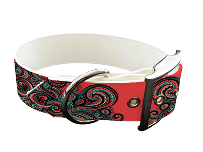 L'atelier du Fourmilier Colliers 124 Collier large pour chien en BioThane® imprimé – Collection abstrait – 38mm