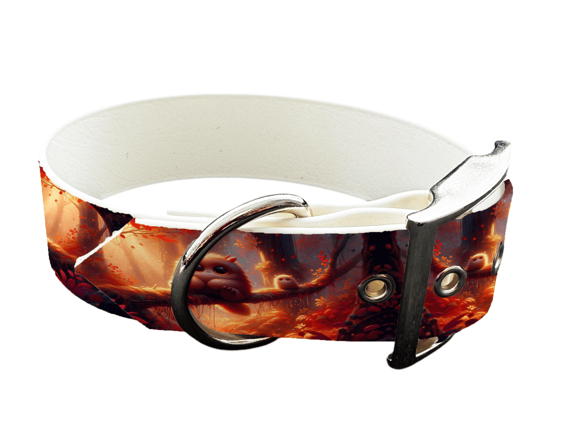 L'atelier du Fourmilier Colliers 126 Collier large pour chien en BioThane® imprimé – Collection monstres et créatures imaginaires– 38mm