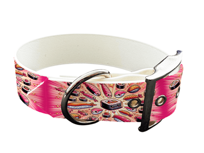 L'atelier du Fourmilier Colliers 128 Collier large pour chien en BioThane® imprimé – Collection gourmandise – 38mm