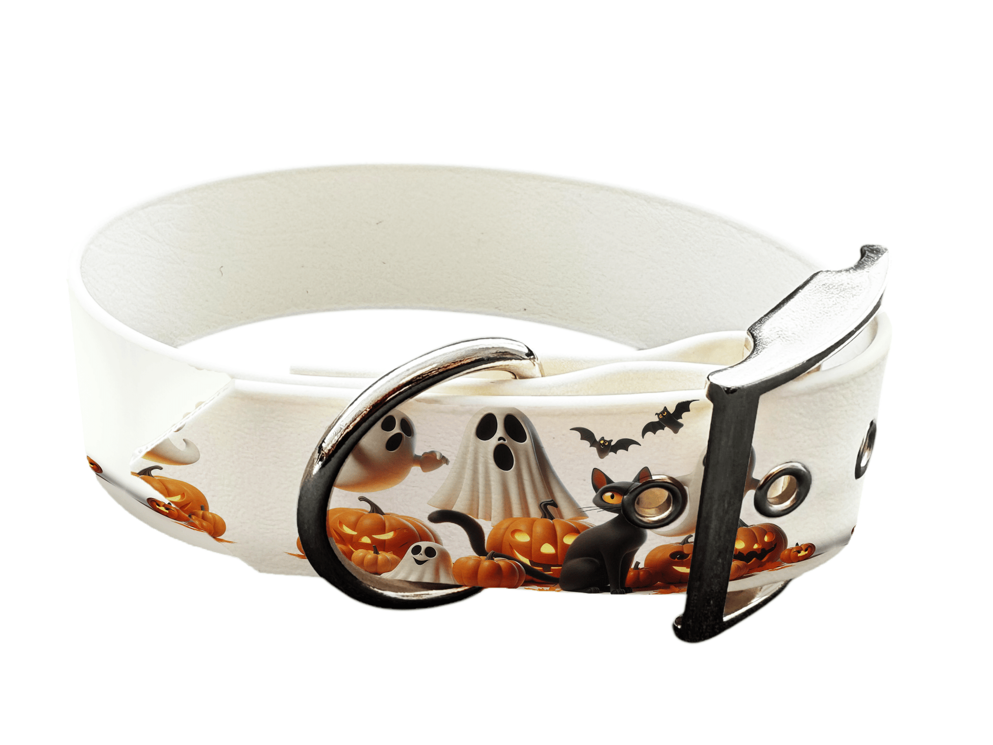 L'atelier du Fourmilier colliers 132 Collier large pour chien en BioThane® imprimé – Collection Halloween– 38mm