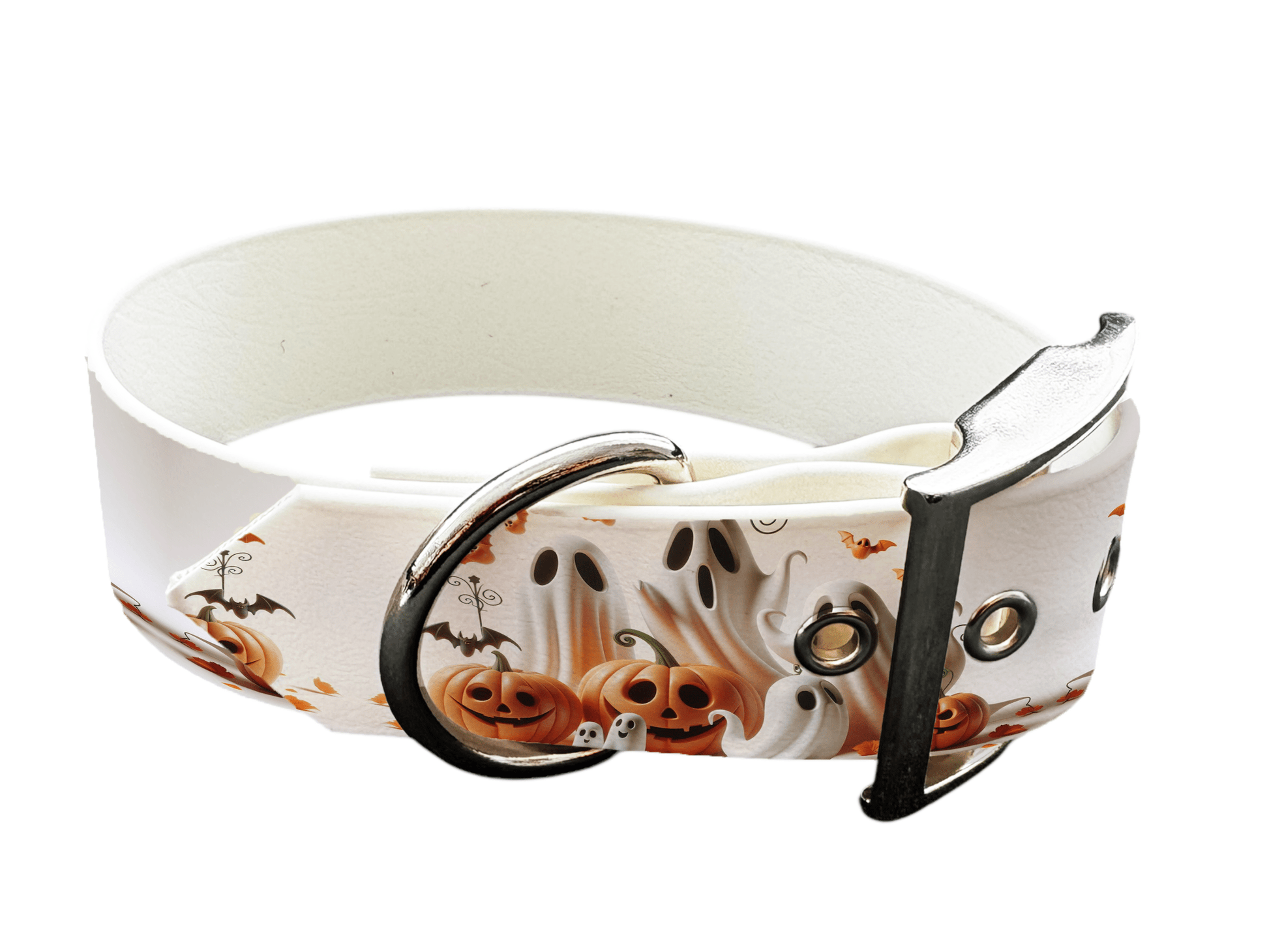 L'atelier du Fourmilier colliers 134 Collier large pour chien en BioThane® imprimé – Collection Halloween– 38mm