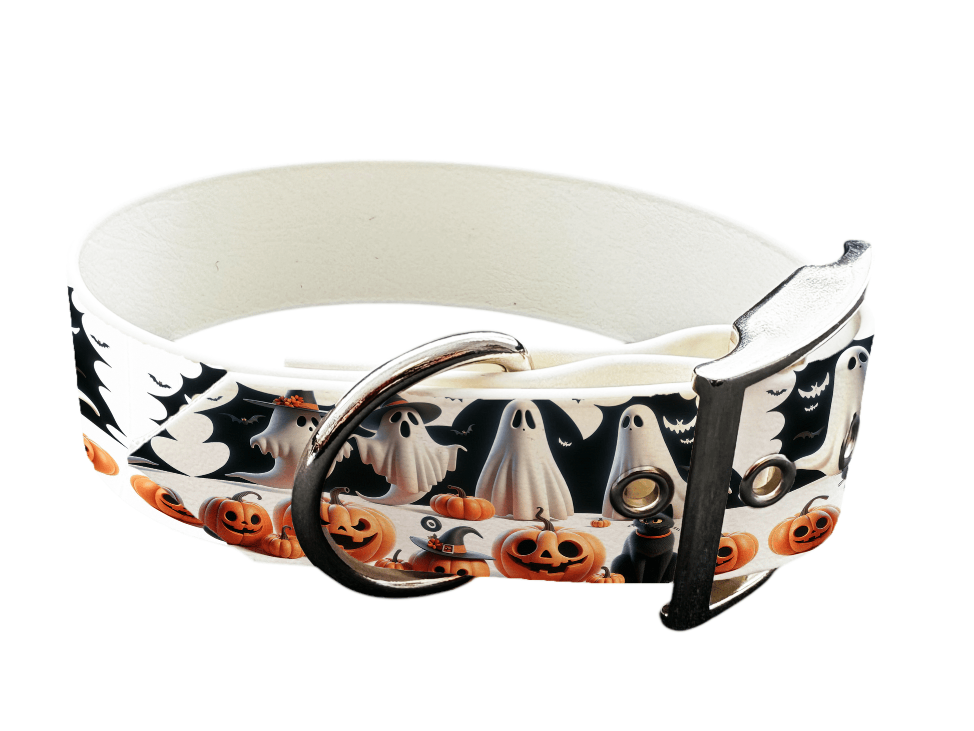 L'atelier du Fourmilier colliers 135 Collier large pour chien en BioThane® imprimé – Collection Halloween– 38mm