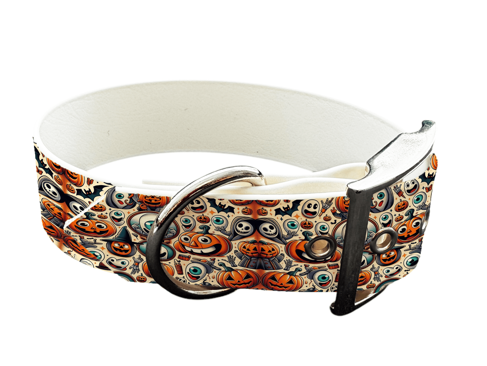 L'atelier du Fourmilier colliers 139 Collier large pour chien en BioThane® imprimé – Collection Halloween– 38mm