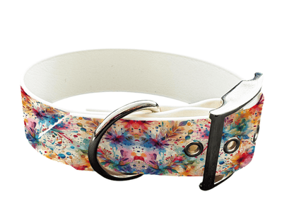 L'atelier du Fourmilier Colliers 14 Collier large pour chien en BioThane® imprimé – Collection abstrait – 38mm