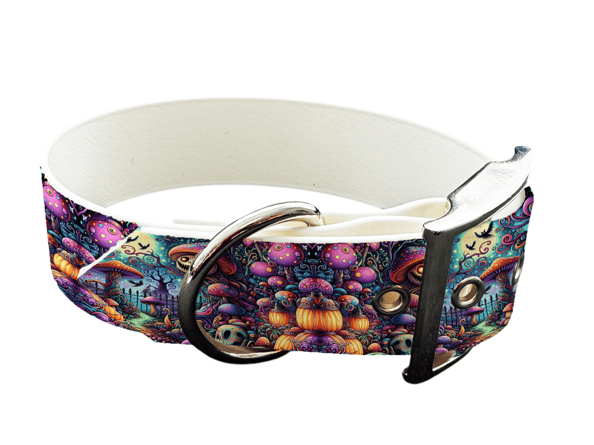 L'atelier du Fourmilier colliers 142 Collier large pour chien en BioThane® imprimé – Collection Halloween– 38mm