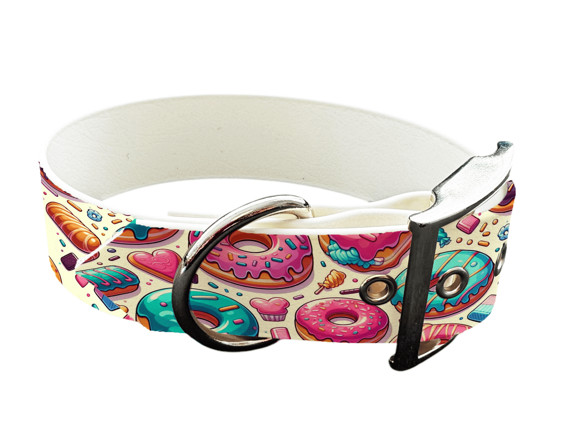 L'atelier du Fourmilier Colliers 15 Collier large pour chien en BioThane® imprimé – Collection gourmandise – 38mm