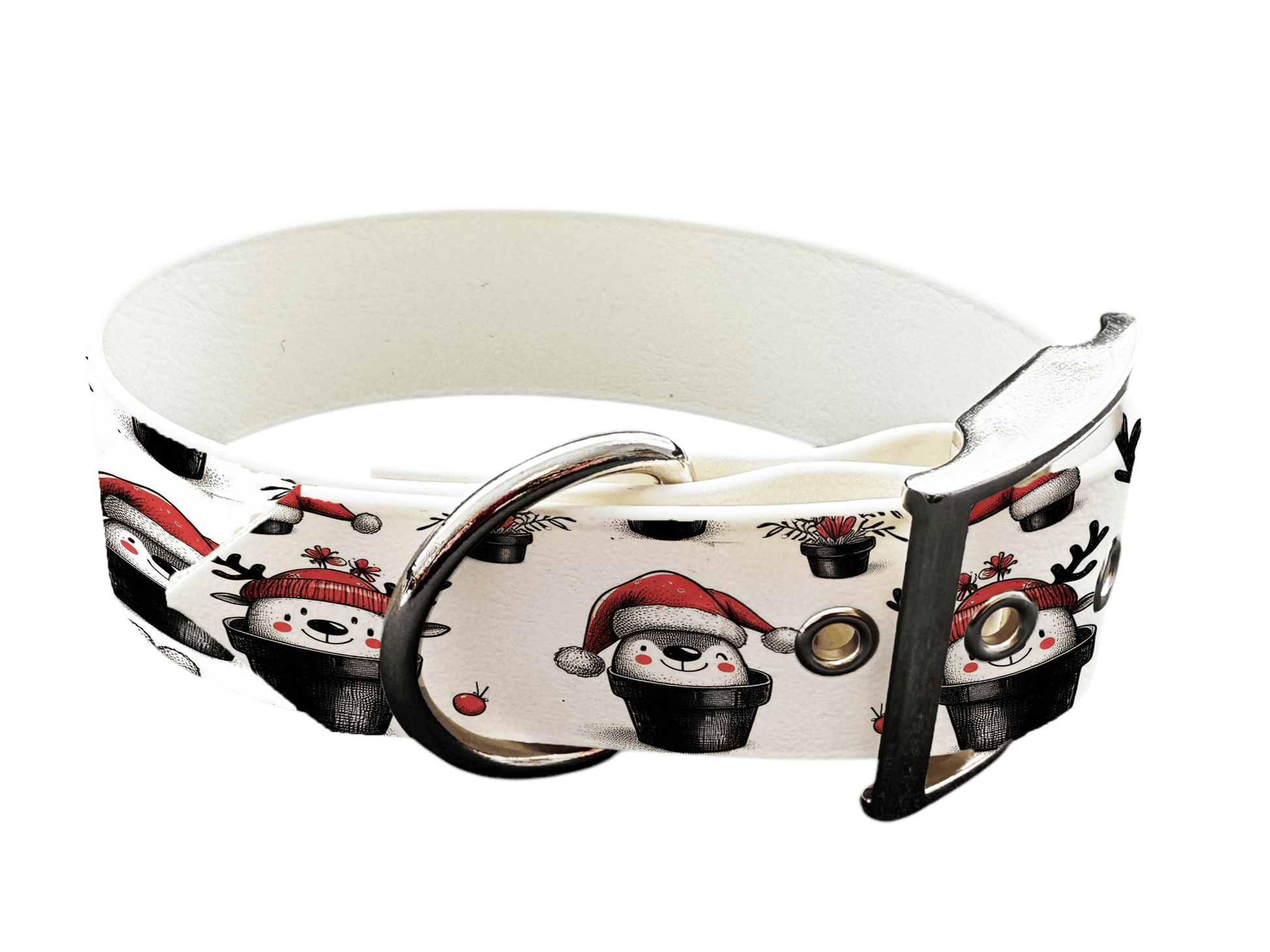 L'atelier du Fourmilier colliers 150 Collier pour chien en BioThane® imprimé – Collection Noël– 25mm