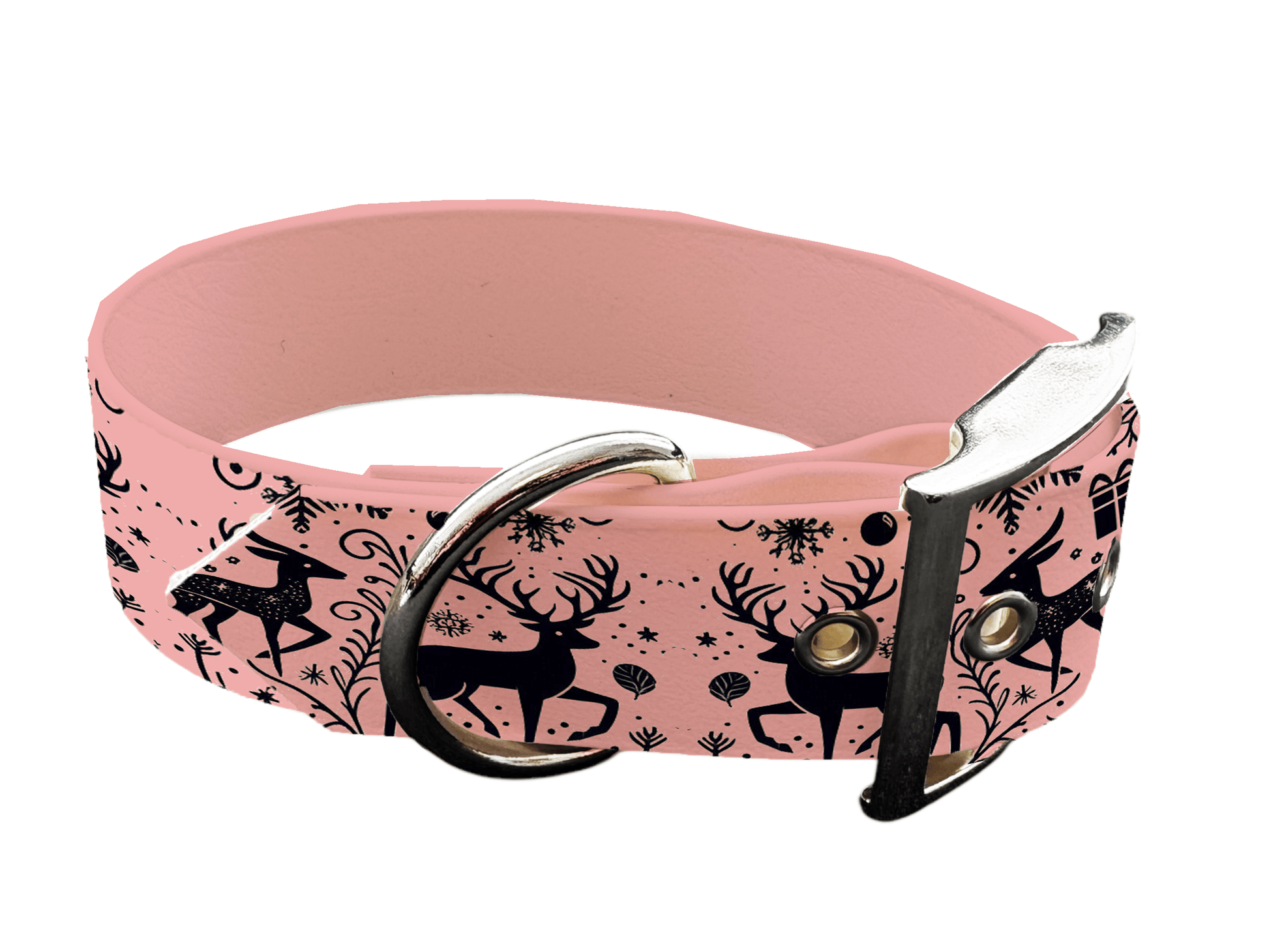 L'atelier du Fourmilier colliers 160ROG Collier pour chien en BioThane® imprimé – Collection Noël– 25mm