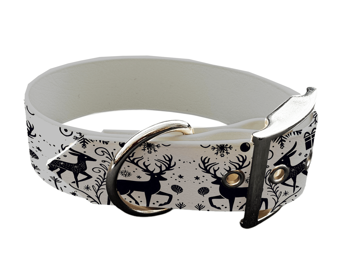 L'atelier du Fourmilier colliers 160SIL Collier pour chien en BioThane® imprimé – Collection Noël– 25mm