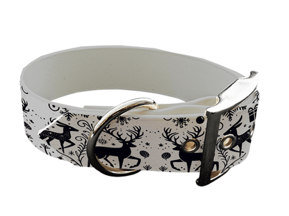 L'atelier du Fourmilier colliers 160SIL Collier pour chien en BioThane® imprimé – Collection Noël– 25mm