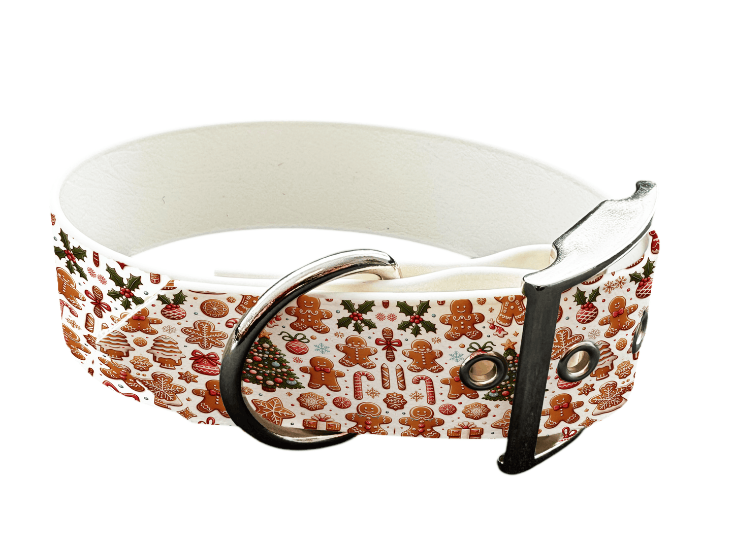 L'atelier du Fourmilier colliers 161 Collier pour chien en BioThane® imprimé – Collection Noël– 25mm
