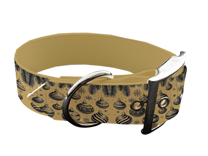 L'atelier du Fourmilier colliers 163DOR Collier pour chien en BioThane® imprimé – Collection Noël– 25mm