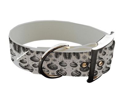 L'atelier du Fourmilier colliers 163SIL Collier pour chien en BioThane® imprimé – Collection Noël– 25mm
