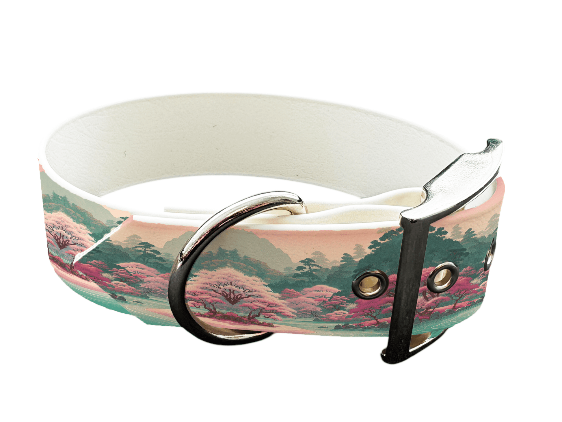 L'atelier du Fourmilier Colliers 173 Collier large pour chien en BioThane® imprimé – Collection paysage– 38mm