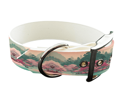 L'atelier du Fourmilier Colliers 173 Collier large pour chien en BioThane® imprimé – Collection paysage– 38mm