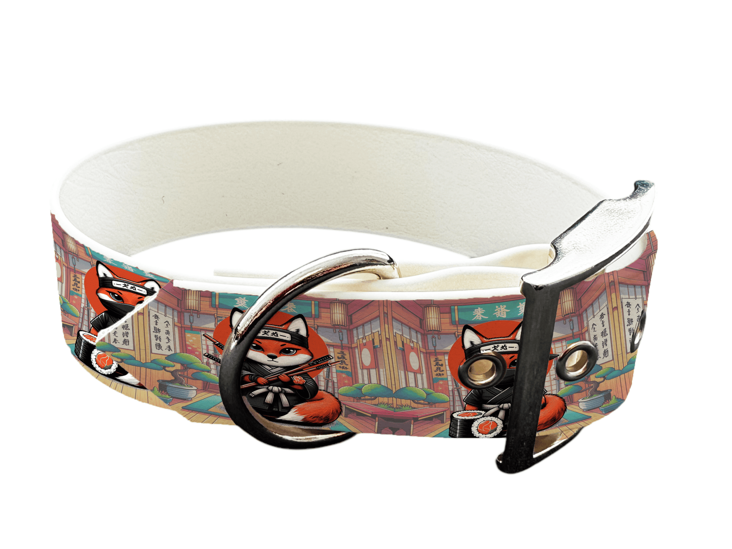 L'atelier du Fourmilier Colliers 174 Collier large pour chien en BioThane® imprimé – Collection animaux pop/kawaii – 38mm