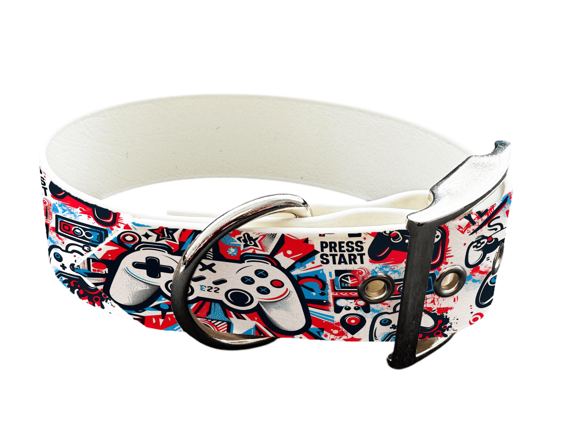 L'atelier du Fourmilier Colliers 175 Collier large pour chien en BioThane® imprimé – Collection pop art– 38