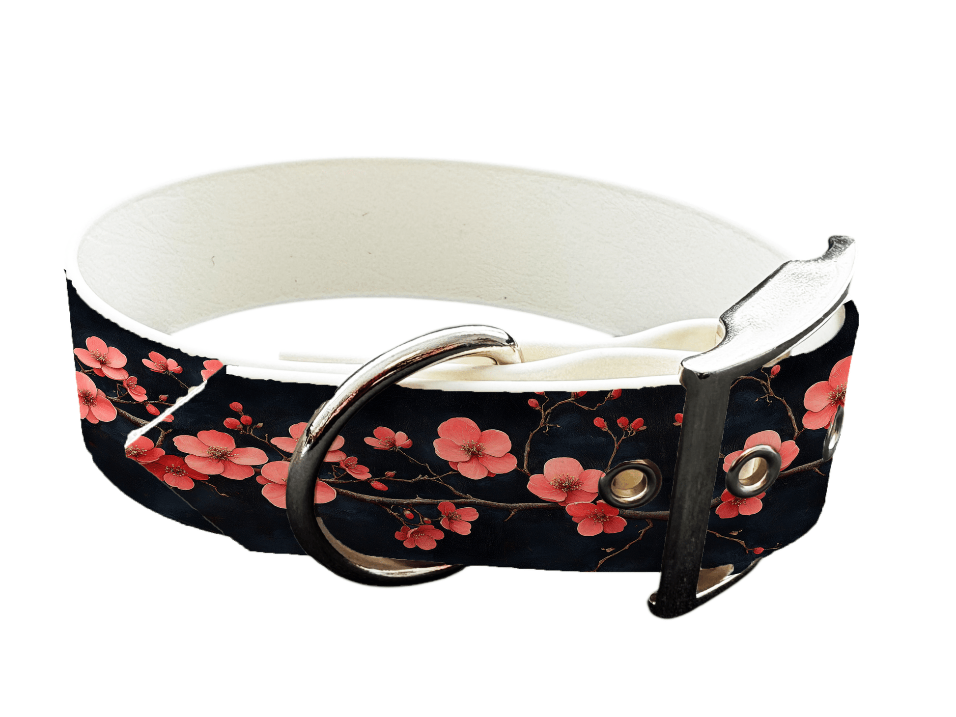 L'atelier du Fourmilier Colliers 178 Collier large pour chien en BioThane® imprimé – Collection plantes et fleurs – 38mm