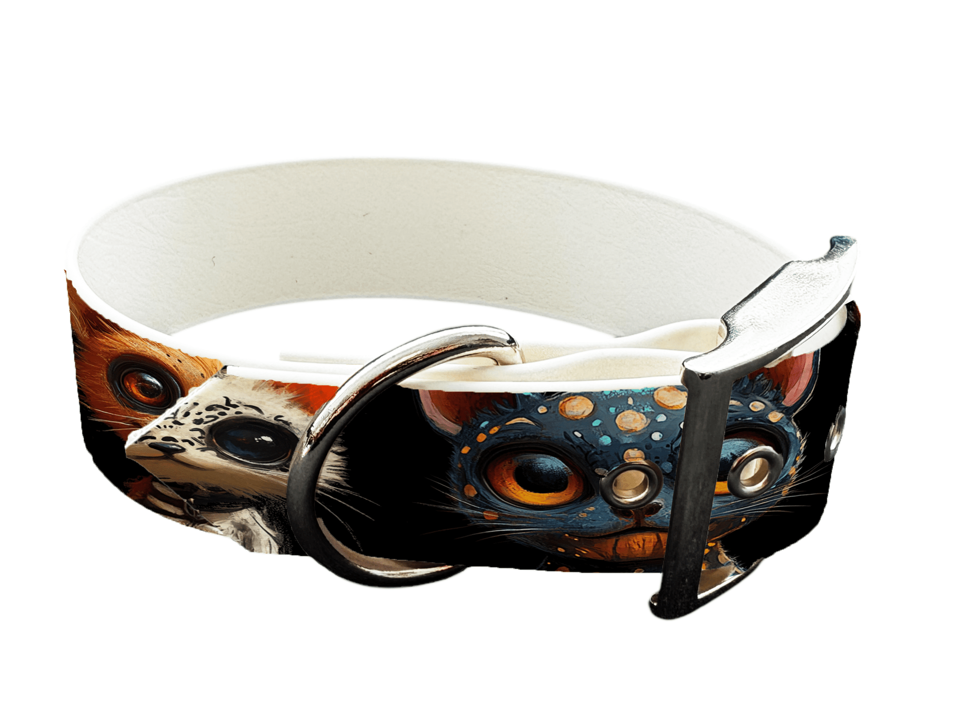 L'atelier du Fourmilier Colliers 179 Collier large pour chien en BioThane® imprimé – Collection monstres et créatures imaginaires– 38mm