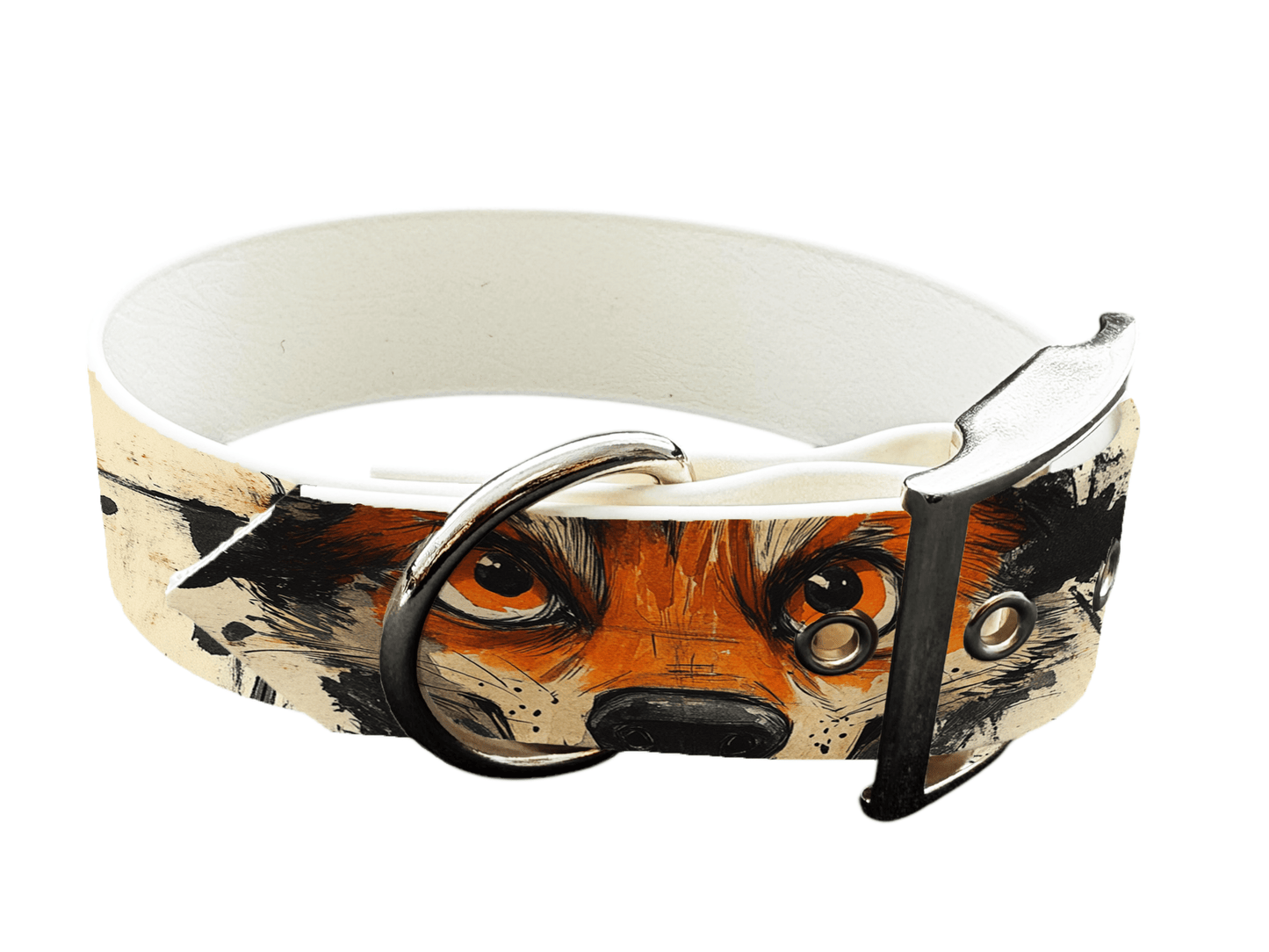 L'atelier du Fourmilier Colliers 181 Collier large pour chien en BioThane® imprimé – Collection animaux sauvages– 38mm