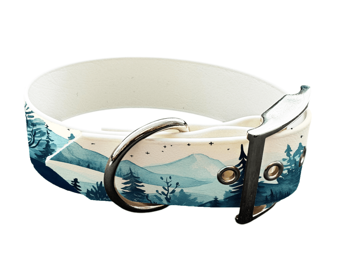 L'atelier du Fourmilier Colliers 184 Collier large pour chien en BioThane® imprimé – Collection paysage– 38mm