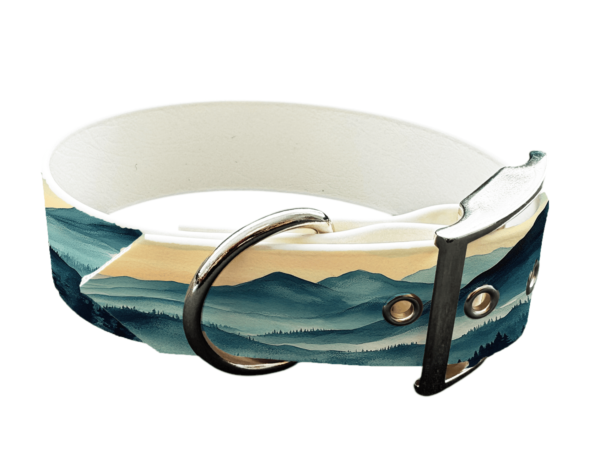 L'atelier du Fourmilier Colliers 187 Collier large pour chien en BioThane® imprimé – Collection paysage– 38mm