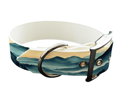 L'atelier du Fourmilier Colliers 187 Collier large pour chien en BioThane® imprimé – Collection paysage– 38mm