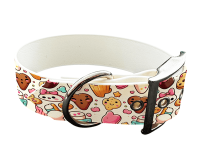 L'atelier du Fourmilier Colliers 19 Collier large pour chien en BioThane® imprimé – Collection gourmandise – 38mm