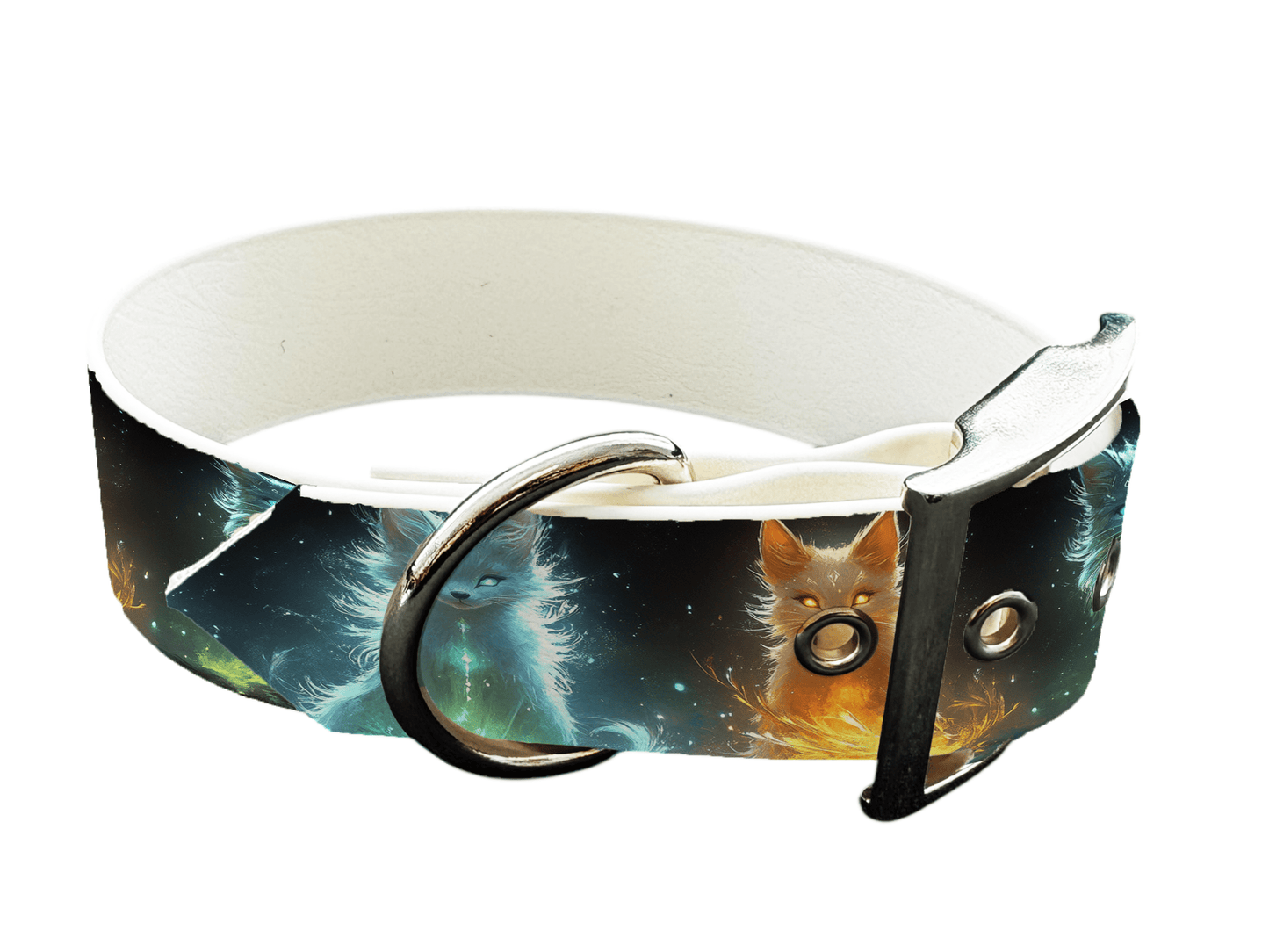 L'atelier du Fourmilier Colliers 196 Collier large pour chien en BioThane® imprimé – Collection animaux sauvages– 38mm