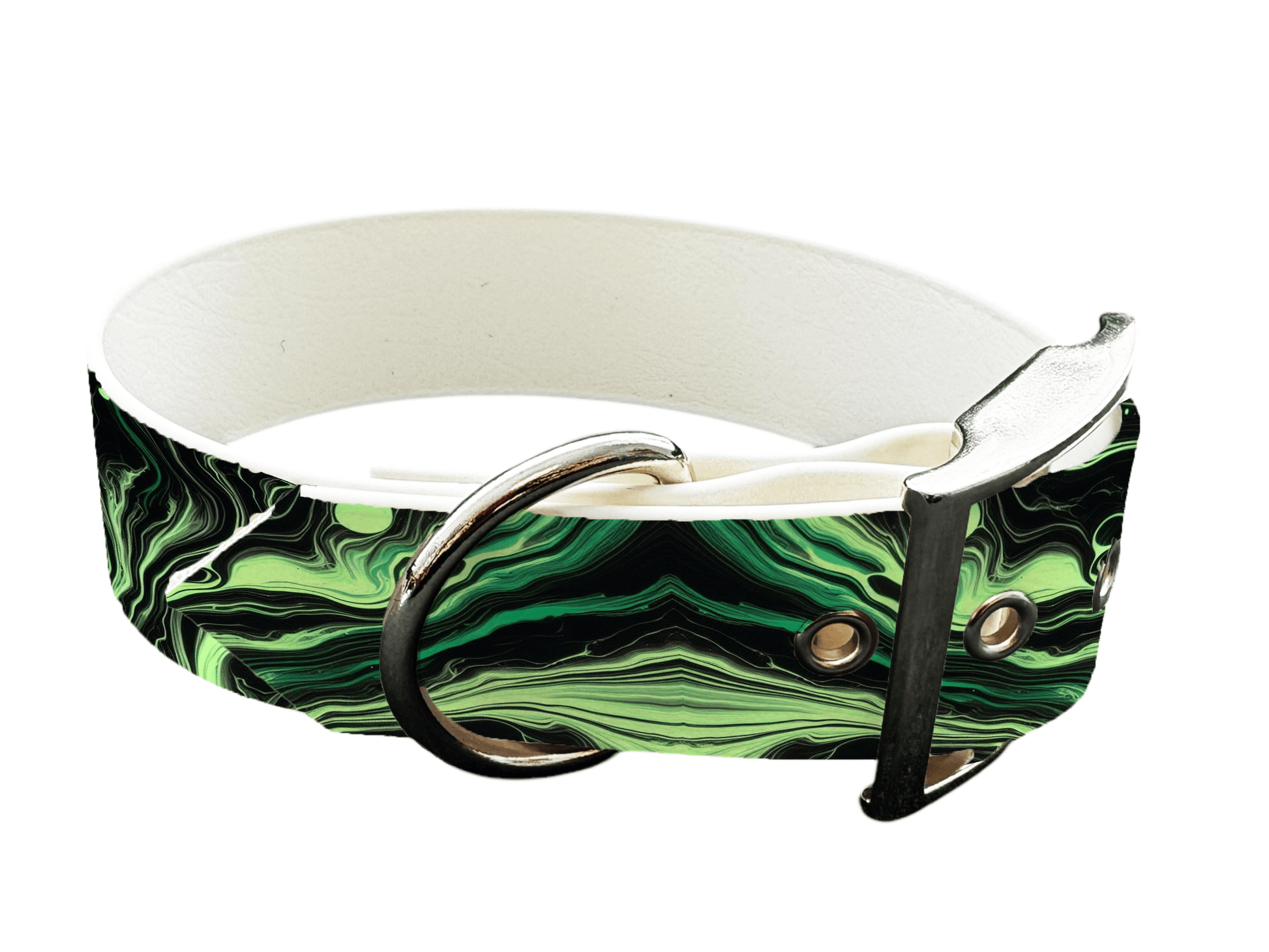 L'atelier du Fourmilier Colliers 2 Collier large pour chien en BioThane® imprimé – Collection abstrait – 38mm