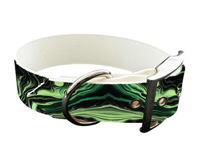 L'atelier du Fourmilier Colliers 2 Collier large pour chien en BioThane® imprimé – Collection abstrait – 38mm