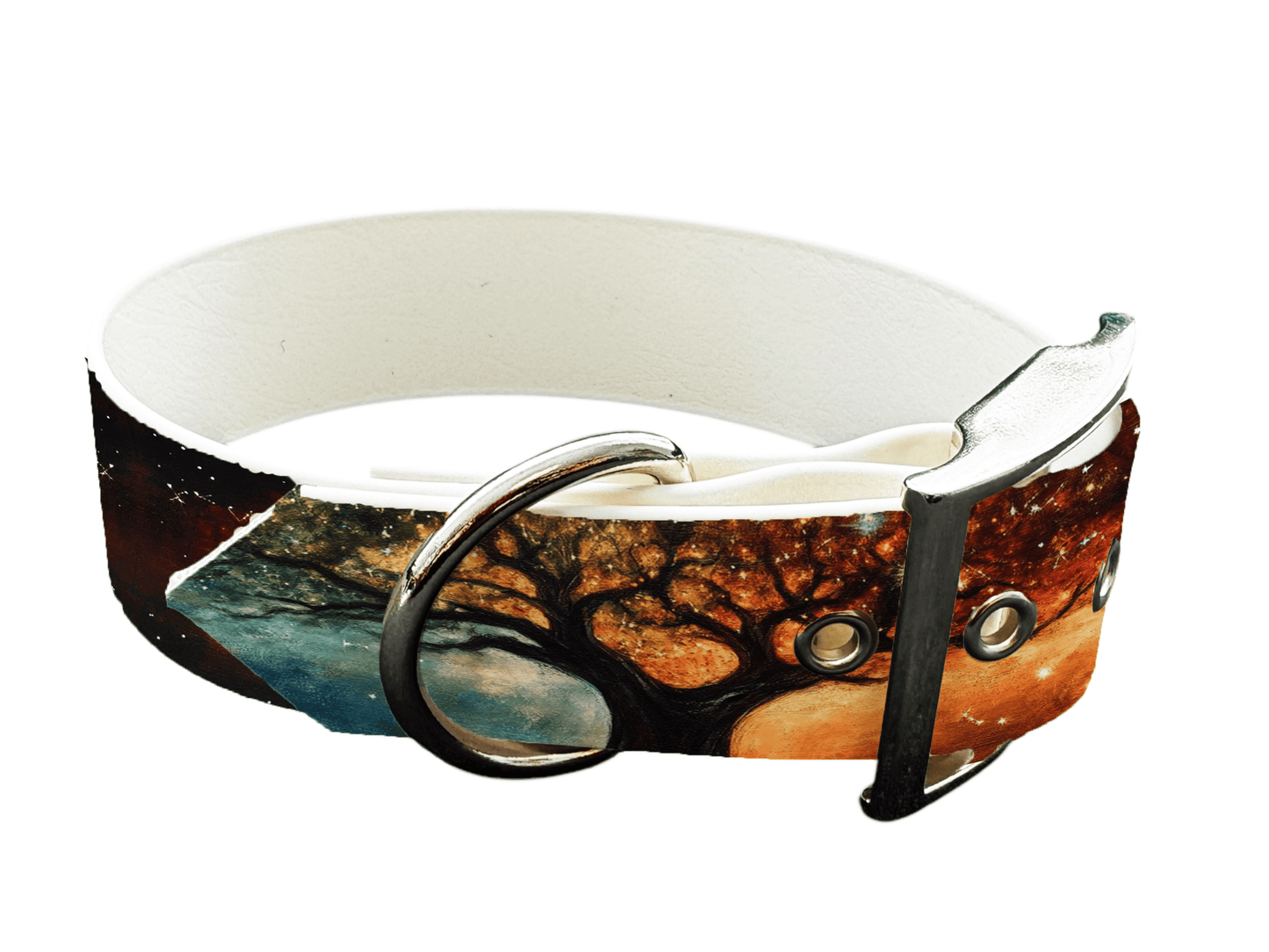 L'atelier du Fourmilier Colliers 203 Collier large pour chien en BioThane® imprimé – Collection paysage– 38mm