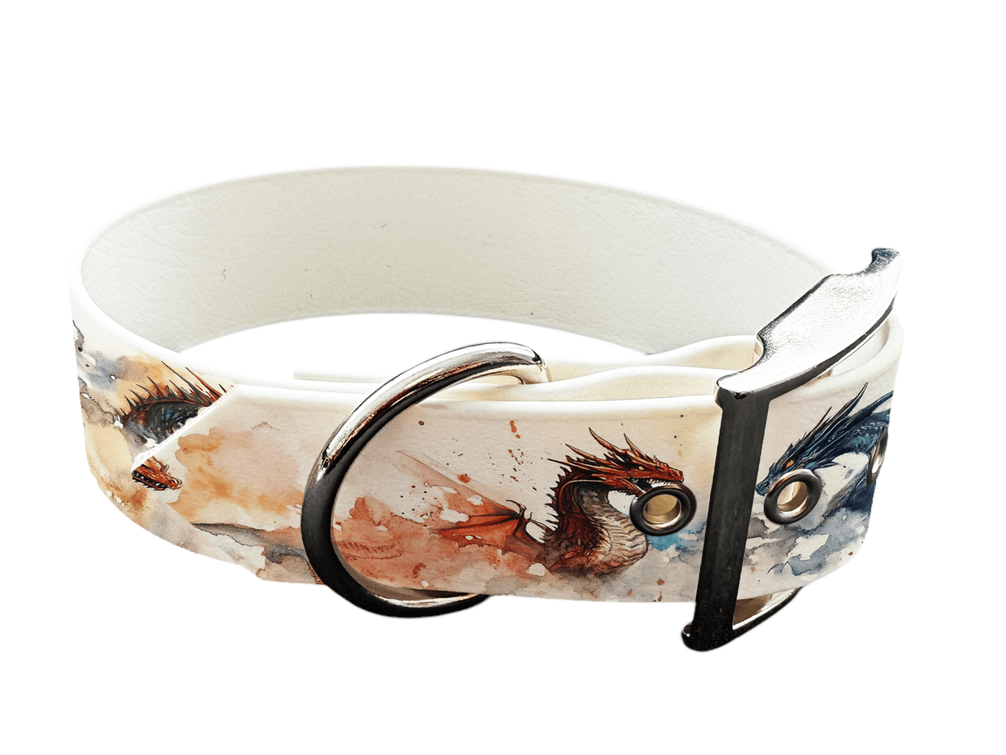 L'atelier du Fourmilier Colliers 204 Collier large pour chien en BioThane® imprimé – Collection monstres et créatures imaginaires– 38mm