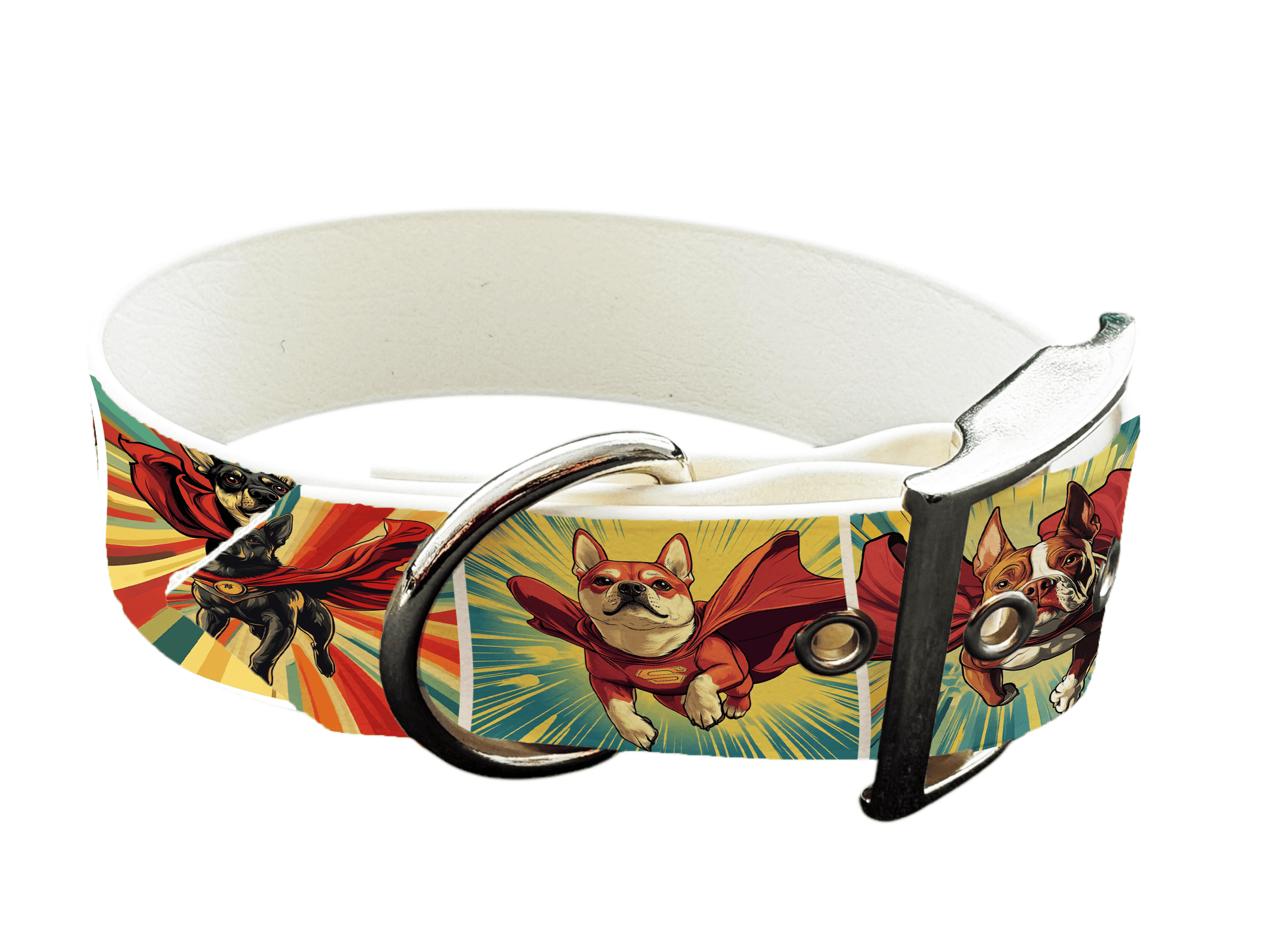 L'atelier du Fourmilier Colliers 214 Collier large pour chien en BioThane® imprimé – Collection chiens– 38mm