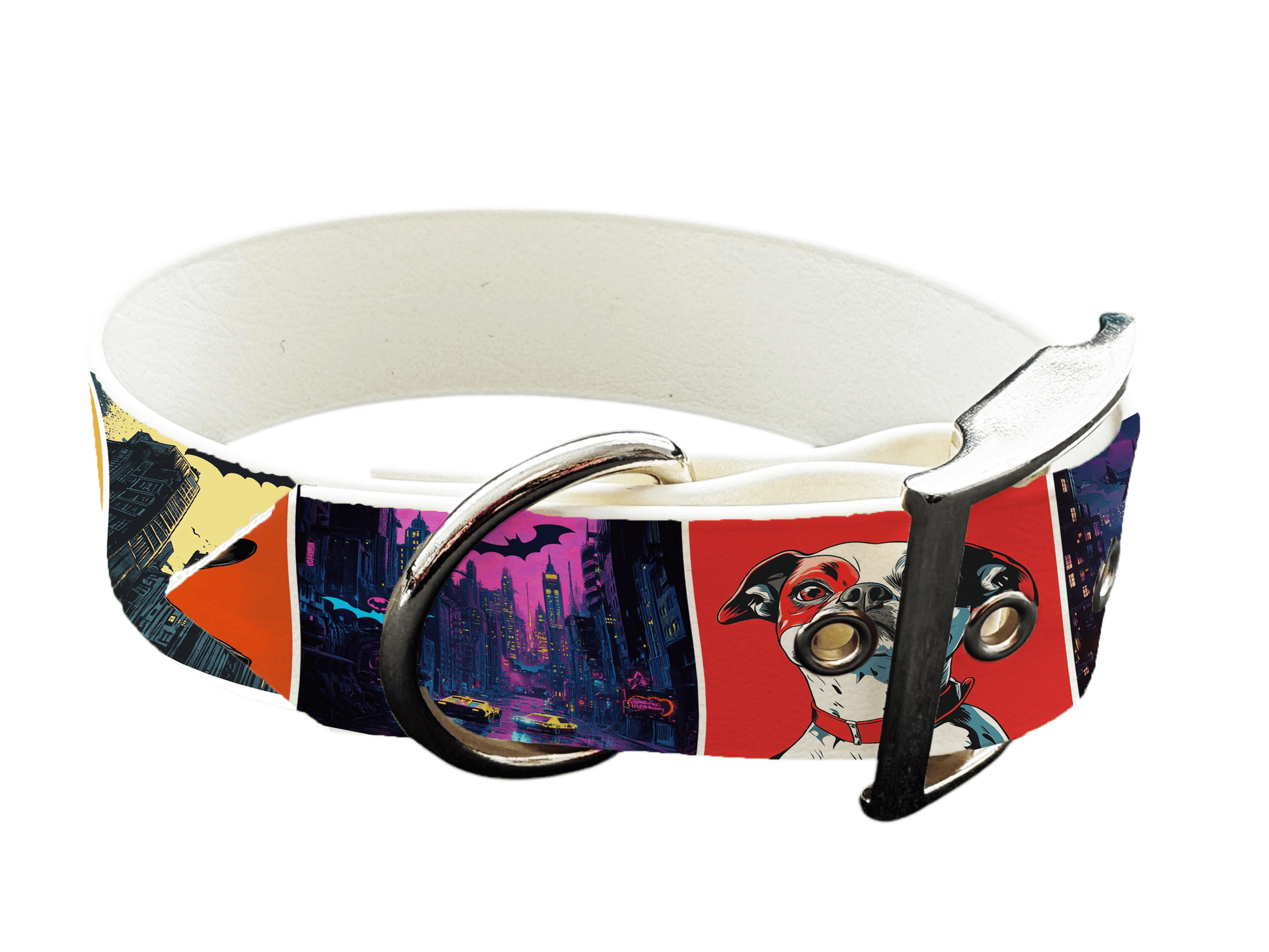 L'atelier du Fourmilier Colliers 215 Collier large pour chien en BioThane® imprimé – Collection chiens– 38mm