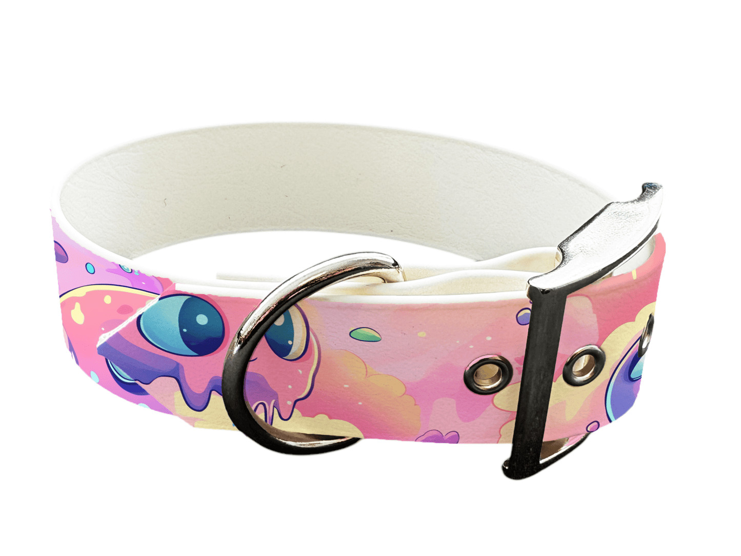 L'atelier du Fourmilier Colliers 217 Collier large pour chien en BioThane® imprimé – Collection monstres et créatures imaginaires– 38mm