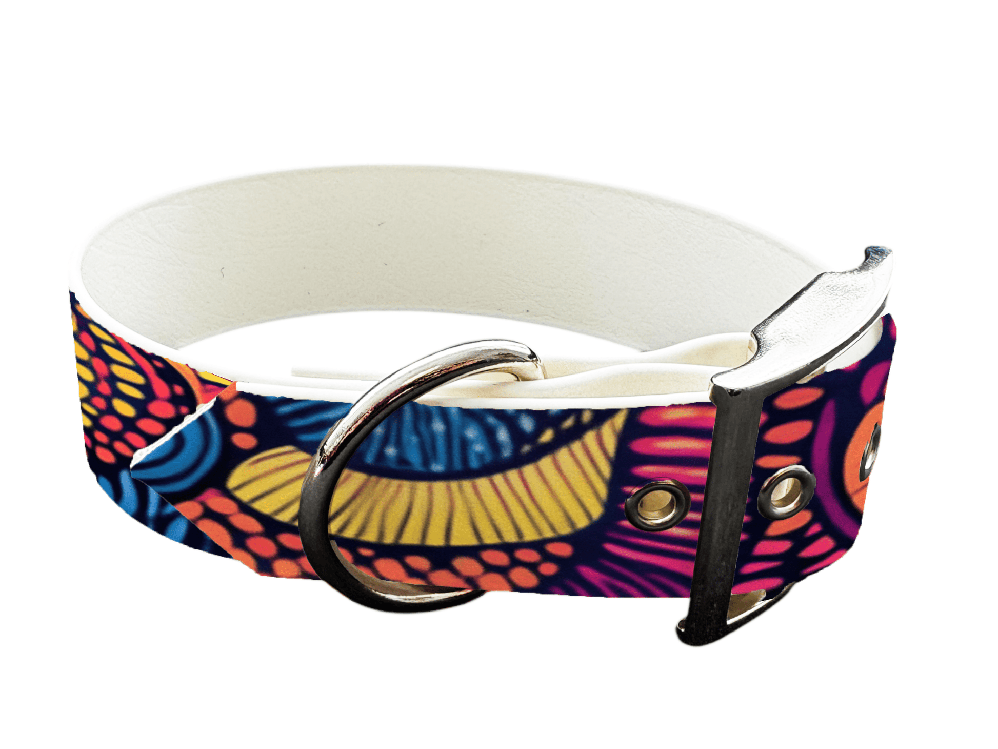 L'atelier du Fourmilier Colliers 221 Collier large pour chien en BioThane® imprimé – Collection abstrait – 38mm