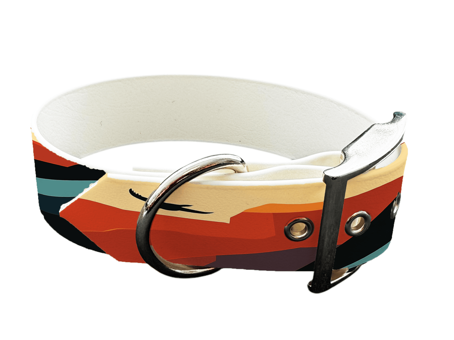 L'atelier du Fourmilier Colliers 226 Collier large pour chien en BioThane® imprimé – Collection paysage– 38mm