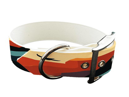 L'atelier du Fourmilier Colliers 226 Collier large pour chien en BioThane® imprimé – Collection paysage– 38mm