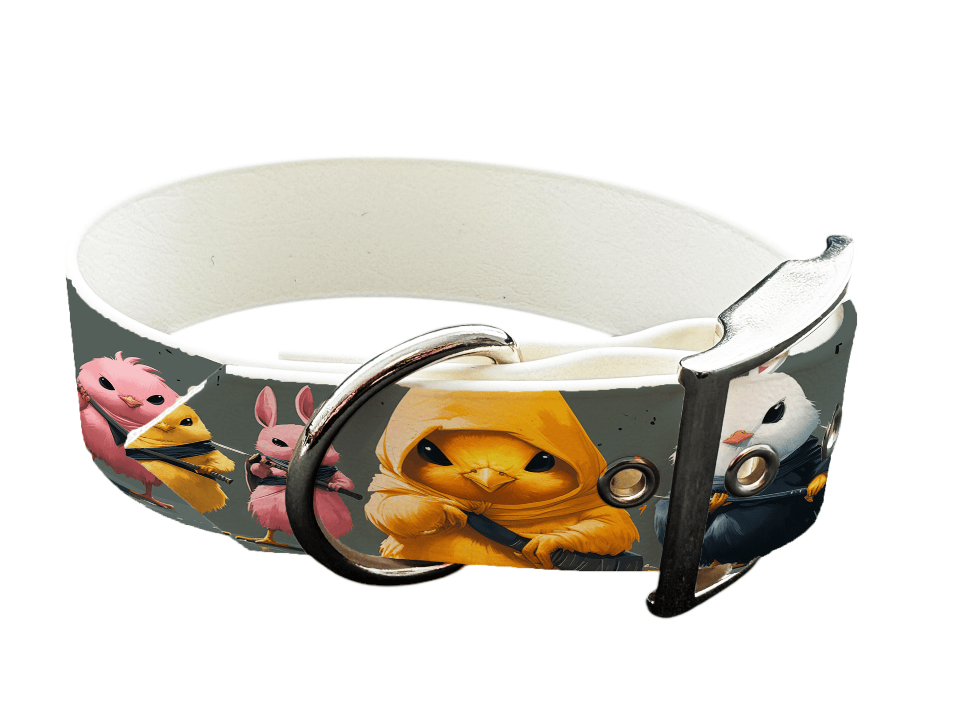 L'atelier du Fourmilier Colliers 228 Collier large pour chien en BioThane® imprimé – Collection animaux pop/kawaii – 38mm