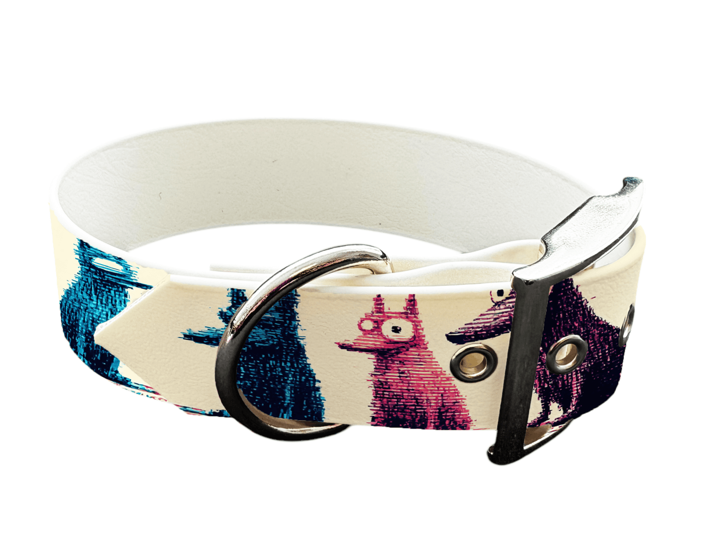 L'atelier du Fourmilier Colliers 230 Collier large pour chien en BioThane® imprimé – Collection chiens– 38mm