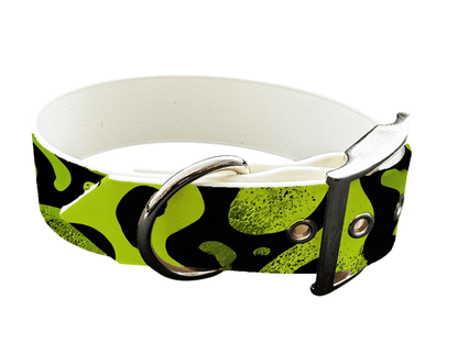 L'atelier du Fourmilier Colliers 235 Collier large pour chien en BioThane® imprimé – Collection abstrait – 38mm