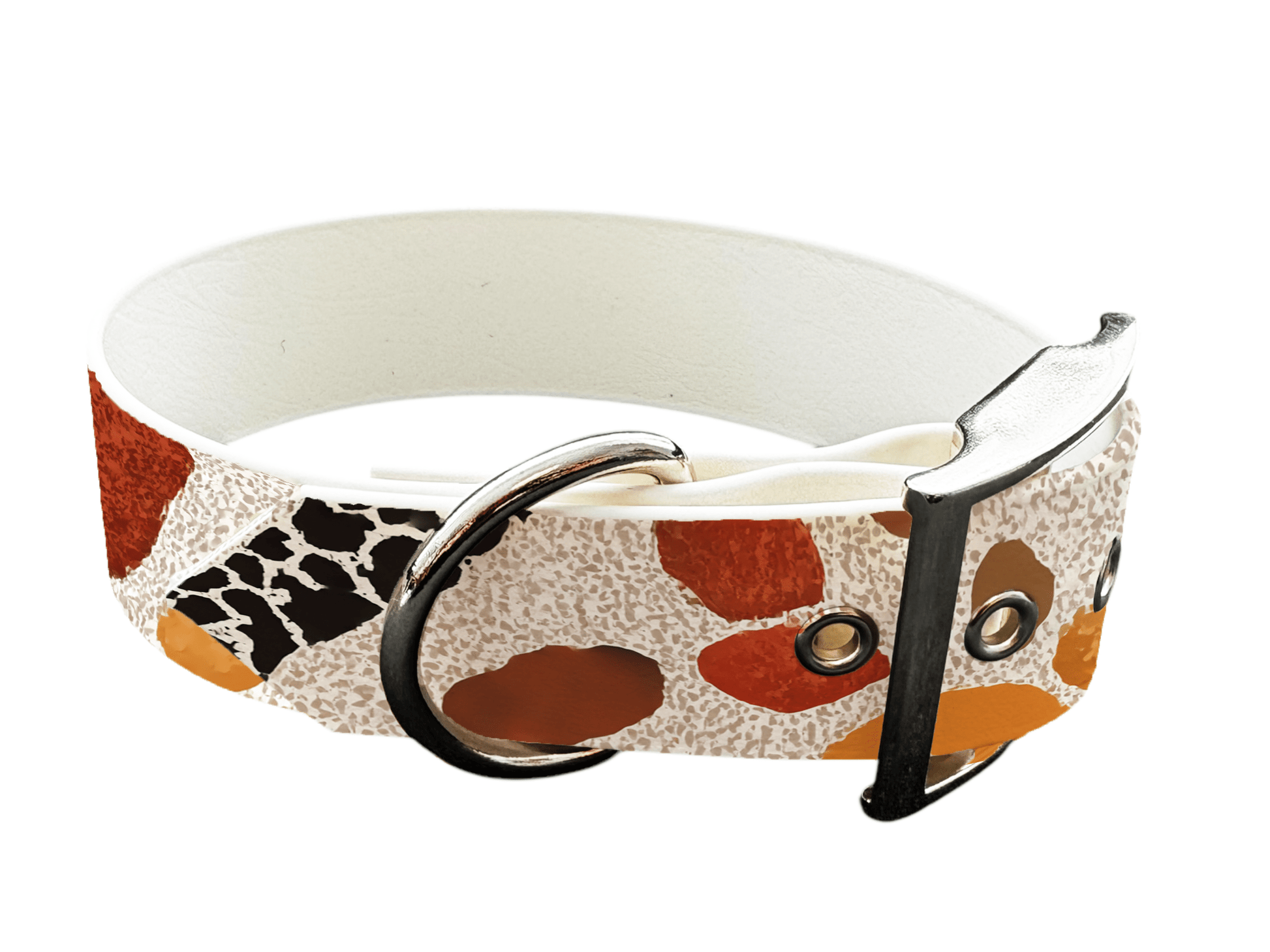 L'atelier du Fourmilier Colliers 237 Collier large pour chien en BioThane® imprimé – Collection abstrait – 38mm