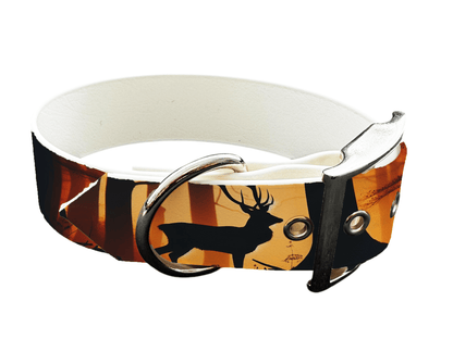 L'atelier du Fourmilier Colliers 24 Collier large pour chien en BioThane® imprimé – Collection animaux sauvages– 38mm