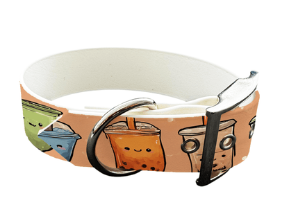 L'atelier du Fourmilier Colliers 240 Collier large pour chien en BioThane® imprimé – Collection gourmandise – 38mm