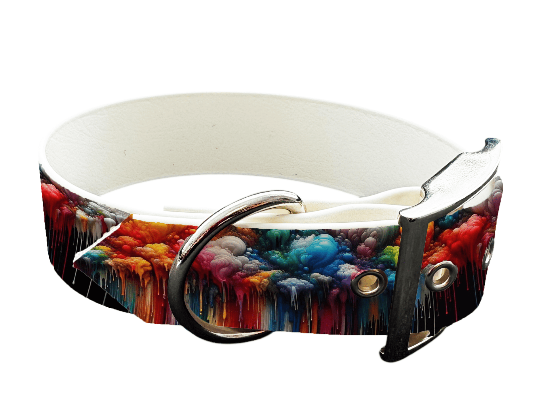 L'atelier du Fourmilier Colliers 25 Collier large pour chien en BioThane® imprimé – Collection abstrait – 38mm