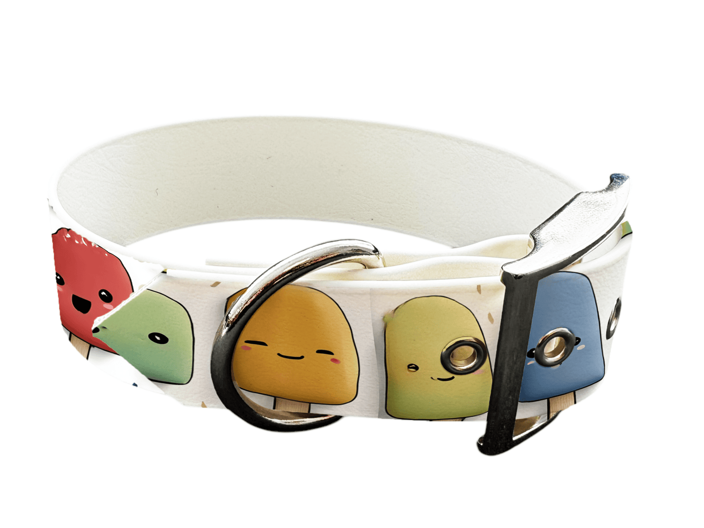 L'atelier du Fourmilier Colliers 253 Collier large pour chien en BioThane® imprimé – Collection gourmandise – 38mm