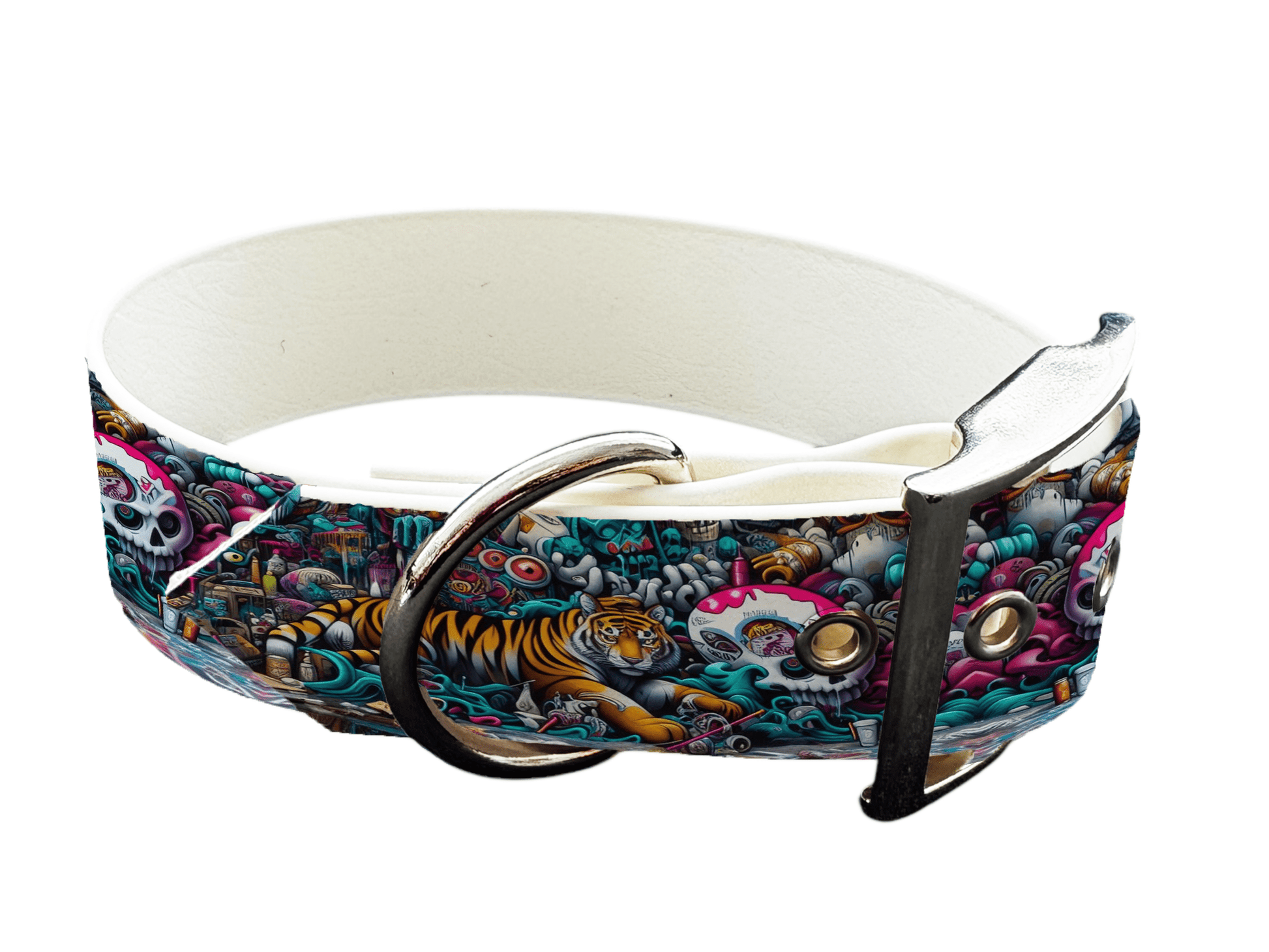 L'atelier du Fourmilier Colliers 27 Collier large pour chien en BioThane® imprimé – Collection pop art– 38