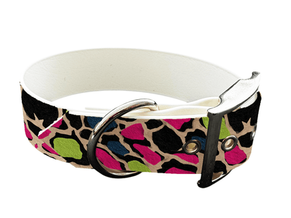 L'atelier du Fourmilier Colliers 270 Collier large pour chien en BioThane® imprimé – Collection fourrures et pelages – 25mm